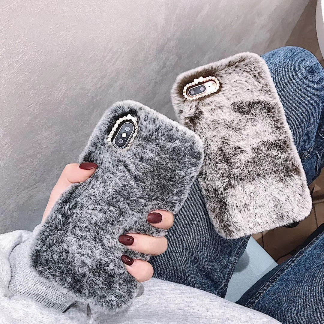 Luxury plush phone case