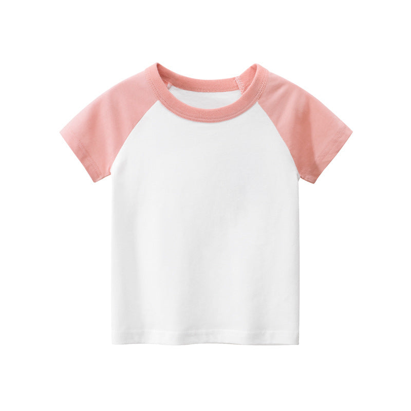 Children's Short Sleeve T-shirt Solid Color Advertising Shirt