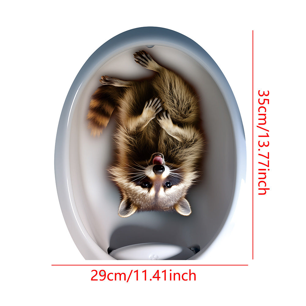 Creative 3D Kitten Animal Toilet Seat Stickers