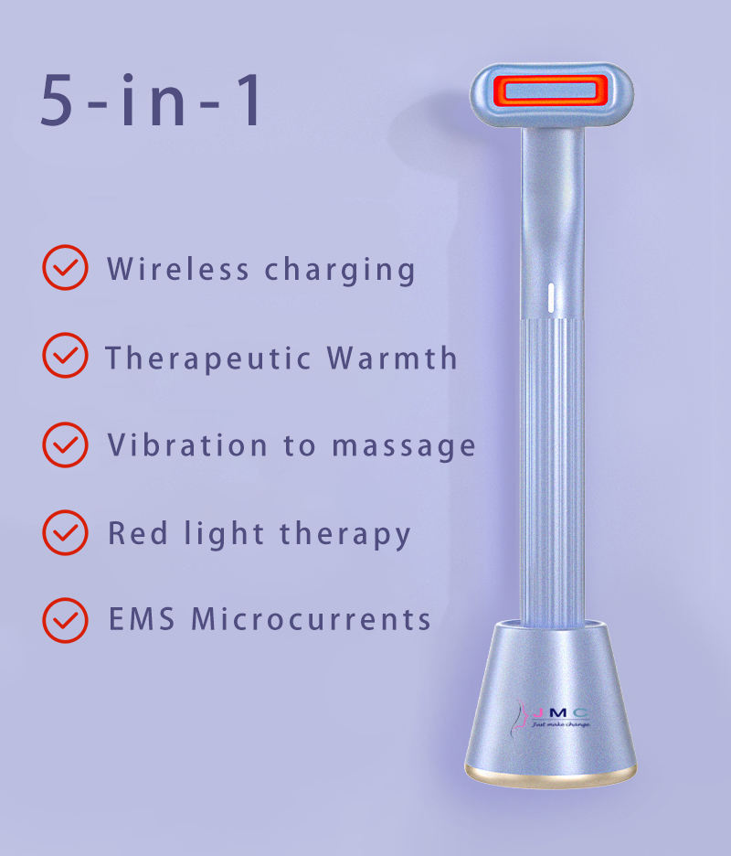 New Upgraded 360 Degrees Rotary Eye Massage Therapeutic Warmth Face Massage Red LED Skincare Tool Wand