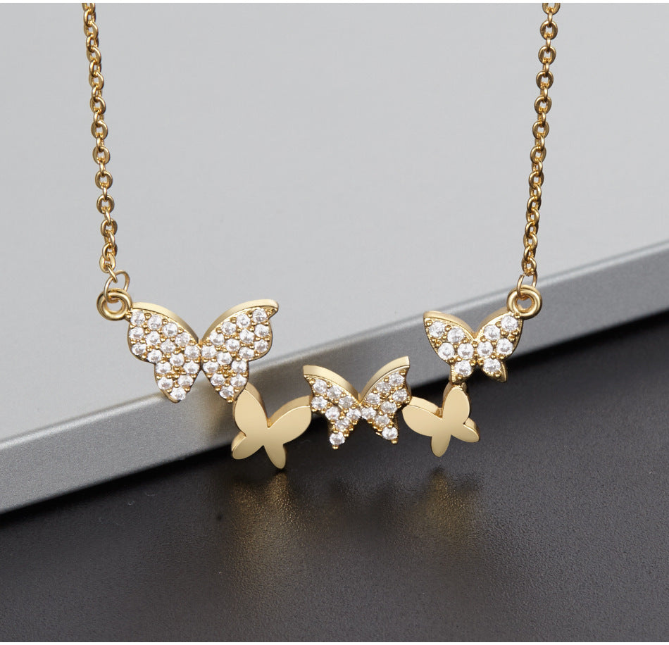 French light luxury butterfly necklace