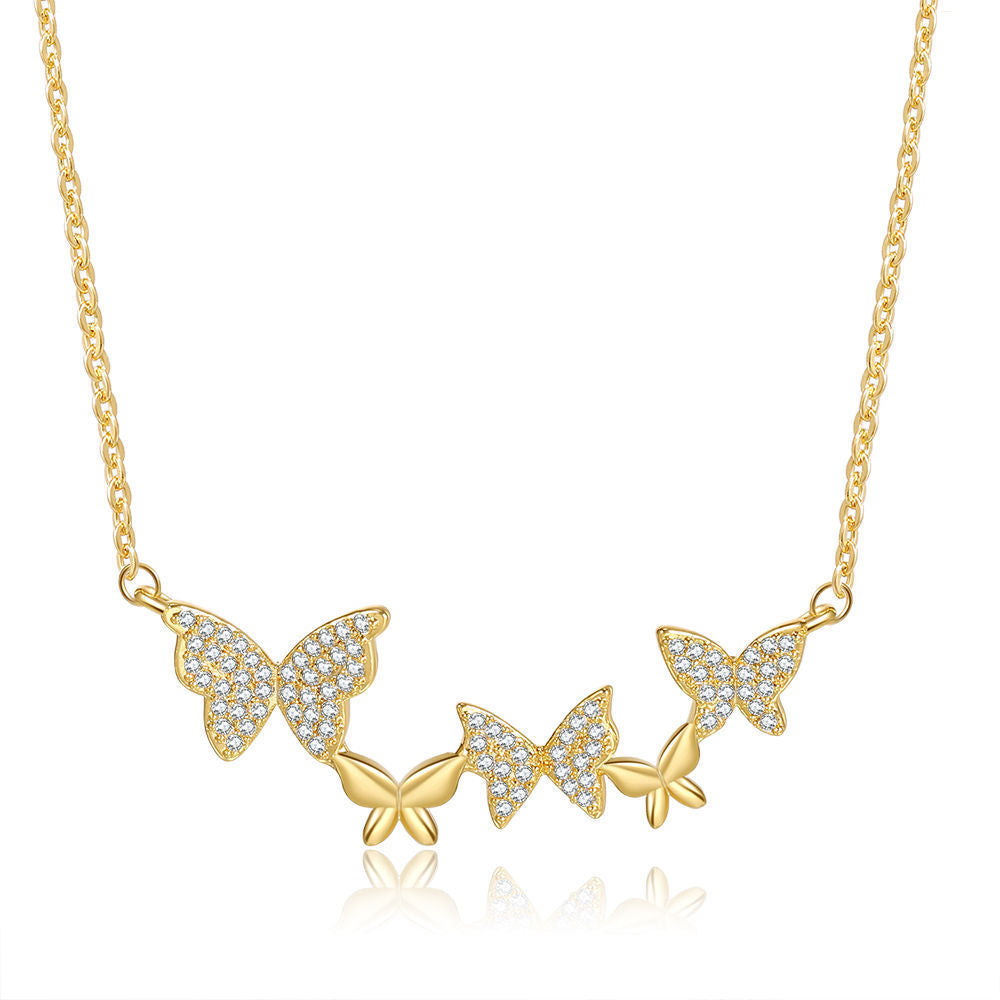 French light luxury butterfly necklace