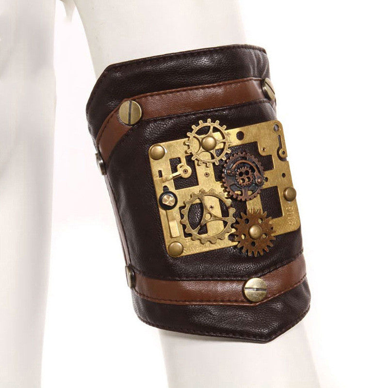 Steampunk Industrial Revolution Gear Leather Armband