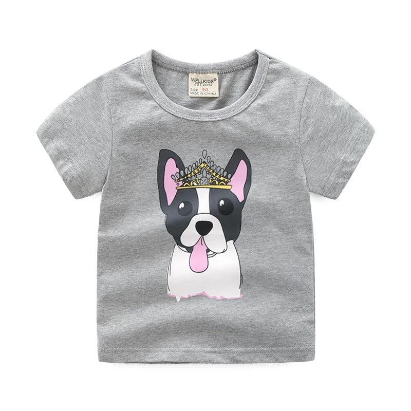 Children's summer cartoon print T-shirt