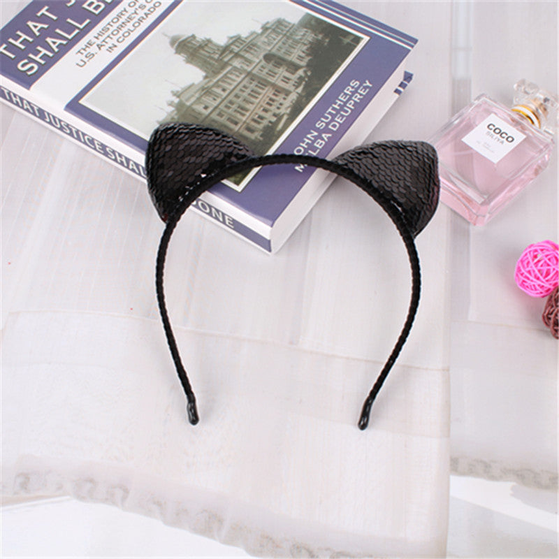 Fashion Hair Accessories Sequined Cat Ear Headband Children's Hair Accessories