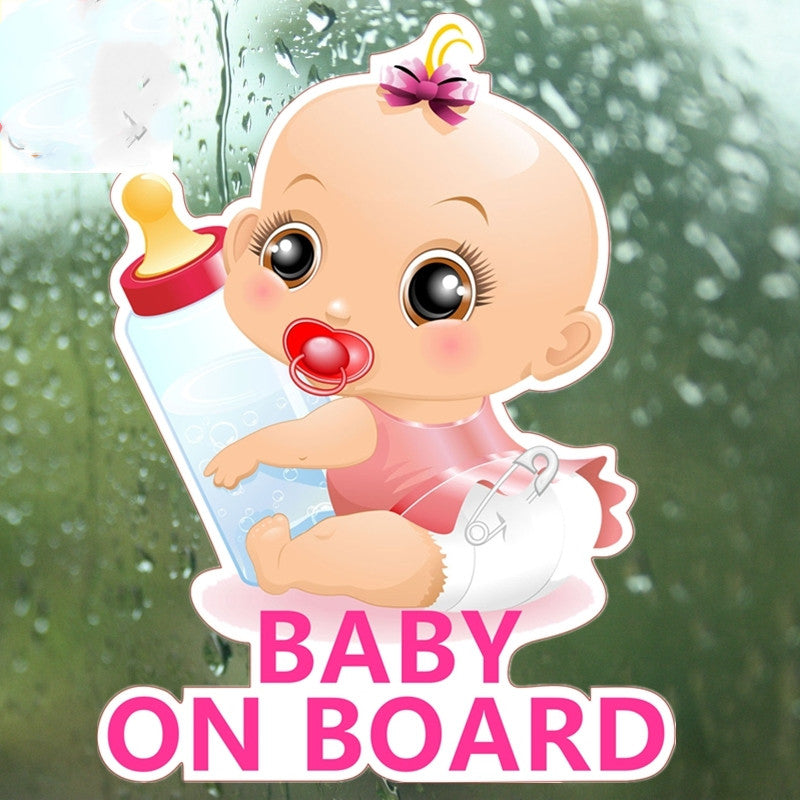 Baby On Board Princess Bottle Car Reflective Sticker