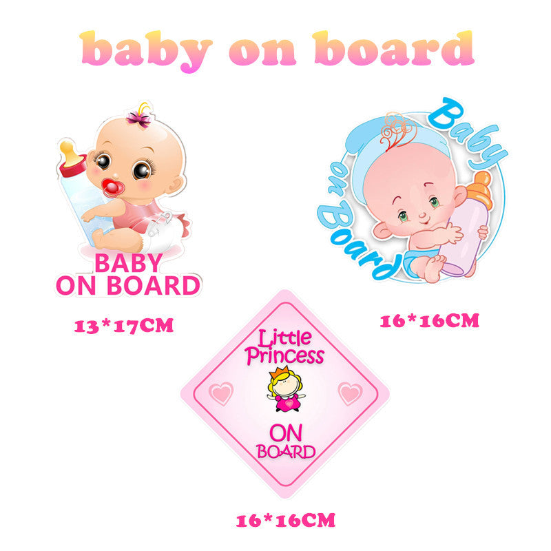 Baby On Board Princess Bottle Car Reflective Sticker