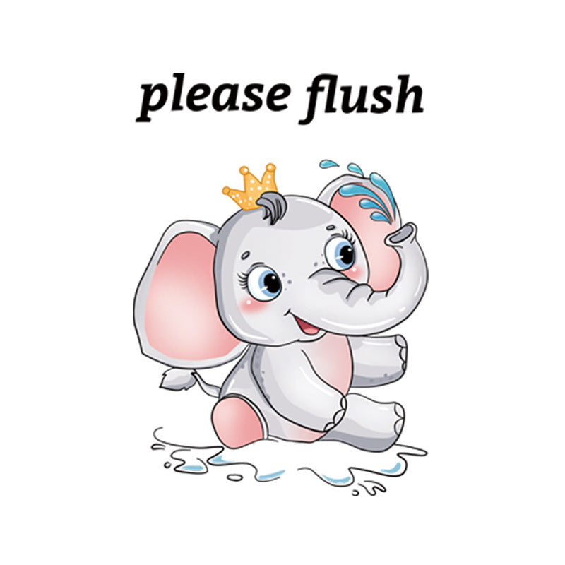 Happy Day Cute Elephant Home Shop Bathroom Toilet Decorative Painting Stickers