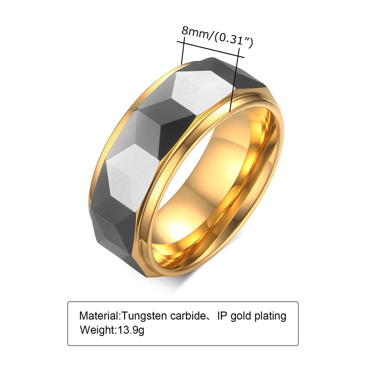 Men's Tungsten Ring Personality Fashion Trend Ornament