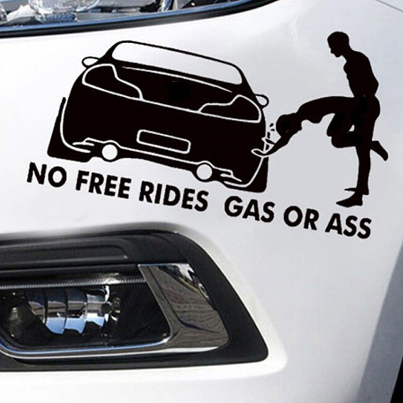 NO FREE RIDES GAS OR ASS Funny Reflective Car Stickers