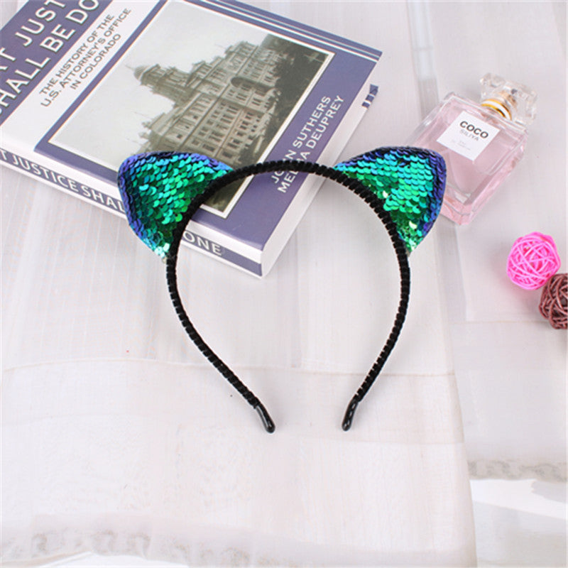 Fashion Hair Accessories Sequined Cat Ear Headband Children's Hair Accessories