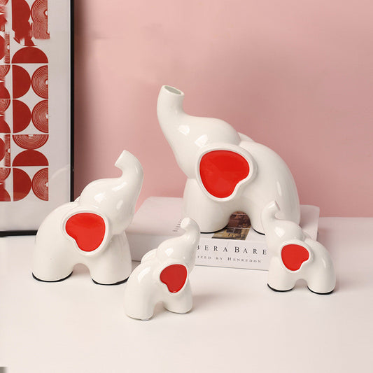 Nordic Home Decor Accessories Ceramic Elephant Vase Bedroom Desktop