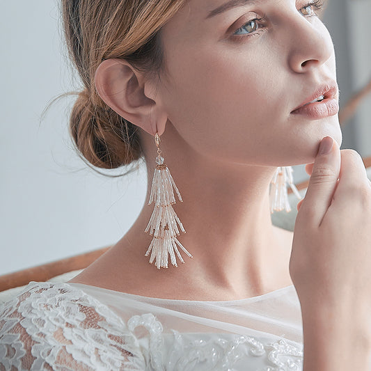 Fashion Tassel Personalized Earrings Wedding Dress Accessories