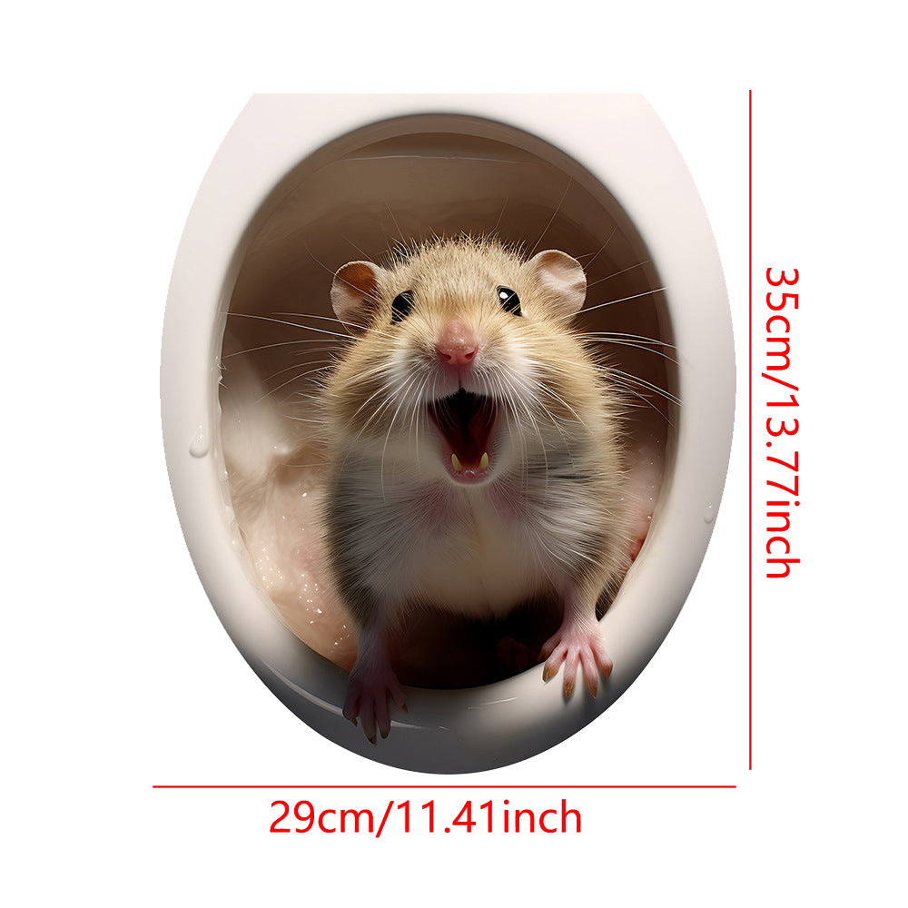 Creative 3D Kitten Animal Toilet Seat Stickers