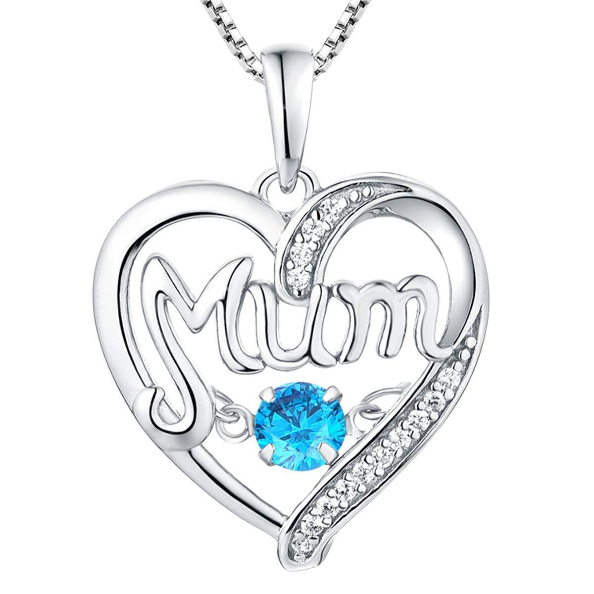 S925 Silver Pulsatile Heart MoM Necklace Mother's Day Gift Birthstones Smart Pendant