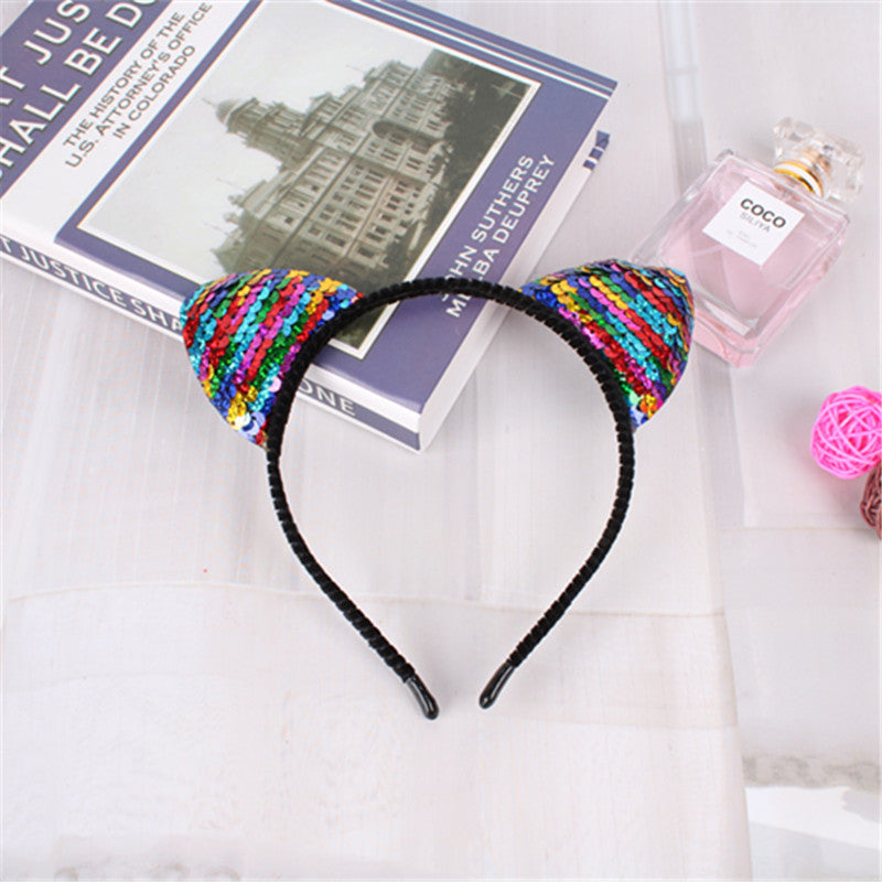 Fashion Hair Accessories Sequined Cat Ear Headband Children's Hair Accessories