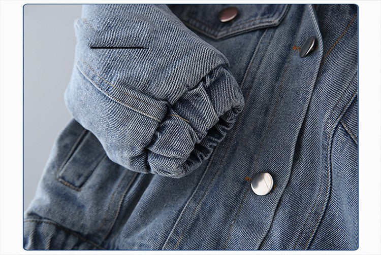 Winter Cashmere Denim Jacket For Children