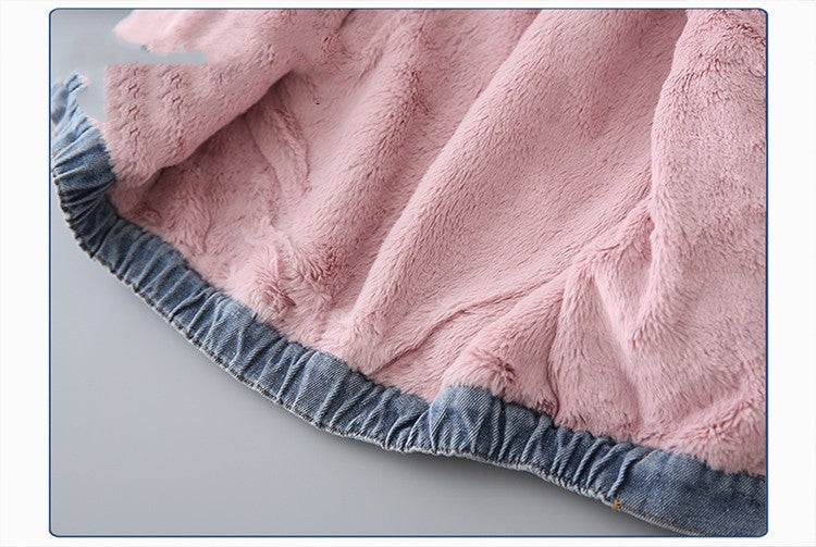 Winter Cashmere Denim Jacket For Children